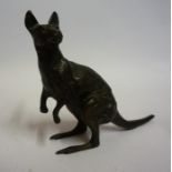 A Cast Bronze Figure of a Kangaroo, 17.5cm high