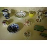 A Quantity of Assorted Porcelain & Collectables, to include a Victorian bead work stand, an Art Deco