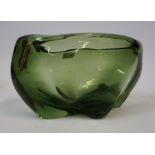 A Whitefriars Sea Green Bowl Designed by James Hogan, pattern no 9250, 14cm high