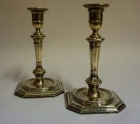 A Pair of George V Silver Table Candlesticks, Hallmarks for James Dixon & Sons, Sheffield 1910, With