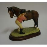 A Border Fine Arts Figure Group "A Big First Step", From the Hay Days range, 13cm high