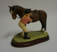A Border Fine Arts Figure Group "A Big First Step", From the Hay Days range, 13cm high