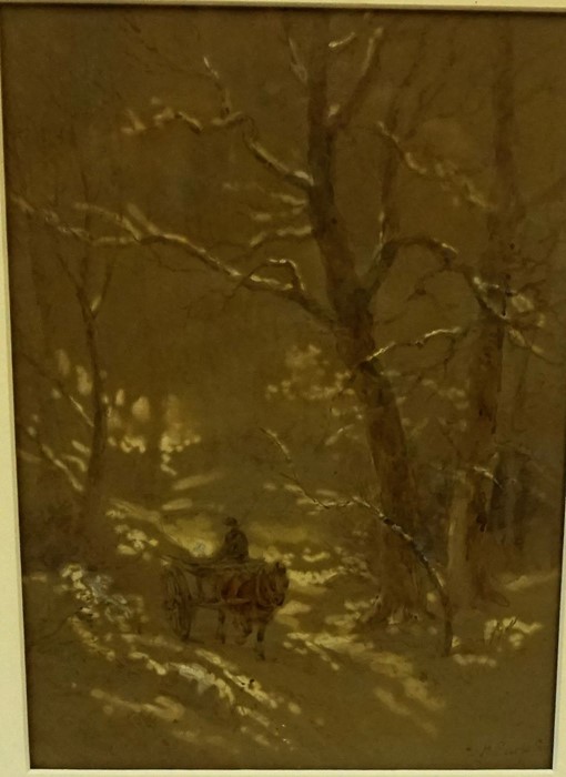 Henry Earp (1831-1914) "Winter Landscape in Sussex" Watercolour, signed lower right, 22.5 x 16. - Image 2 of 2