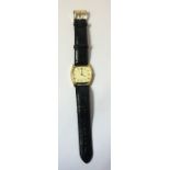 A Wittnnauer Swiss Made Cushion Shape Wristwatch, With a gold plated bezel, Roman numerals to