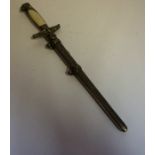 A Reproduction SS Dagger, blade 25cm long, in a metal scabbard