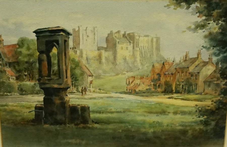 Frank Watson Wood (British 1862-1953) "Bamburgh Castle" Watercolour, signed Watson Wood to lower - Image 2 of 2