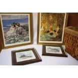 A Sundry Lot of Prints, To include two prints after Hornel, also with a picture of Edinburgh castle,