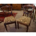 A Set of Five Victorian Mahogany Dining Chairs, Stamped for James Reilly of Manchester, to