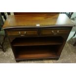 A Reproduction Open Bookcase, Of small form, with two drawers above open shelving, 72cm high, 78cm