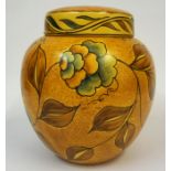 A Chameleon Ware Ginger Jar with Cover by Clewes & Co Ltd, Decorated with all over floral panels and