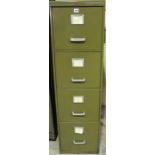 A Metal Filing Cabinet by Constructors of Birmingham, with four deep pull out drawers, 132cm high,