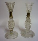 Two Near Matching 19th Century Cut Glass Goblets, In the Georgian taste, with a claret shaped bowl