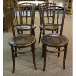 A Set of Four Bentwood Chairs, circa 1920s, 88cm high, (4)