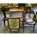 A Small Mixed Lot of Occasional Furniture, to include an ebonised spinning chair, circa early 20th