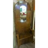 A Vintage Oak Hall Stand, with a hinged seat, 185cm high, also with an oak gateleg table, a