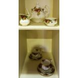 A Royal Albert "Old Country Roses" Six Piece China Tea Service, to include tea pot, 21 pieces in