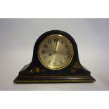 A Blue Japanned Mantel Clock, circa early 20th century, 15cm high