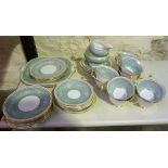 An Aynsley "Rosewood" Pattern China Tea Set, to include biscuit plates, cups and saucers, 39 pieces