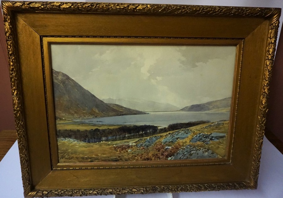 Tom Scott RSA (Scottish 1859-1927) "St Mary,s Loch From Below Henderland" Watercolour, signed and - Image 7 of 8