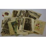 A Small Lot of Postcards, circa early 20th century, approximately 49 in total, also with a book of