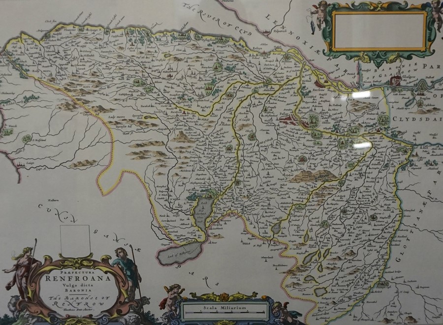 After Johan Blaeu "Scotland & Renfrewshire" Two Print Maps, Printed By John Bartholomew & Son, - Image 2 of 4