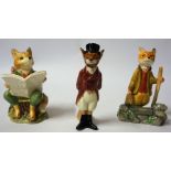 A Royal Doulton Porcelain Figure of a Dressed Standing Fox, 13cm high, also with two Border Fine