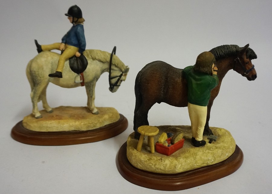 Two Border Fine Arts Figure Groups "Well Groomed" "Around the World", From the Hay Days range, 12,