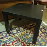 A Pair of Modern Ebonised Lamp Tables, 47cm high, 55cm wide, also with a modern floor lamp with