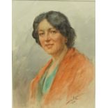 Henry Wright Kerr RSA, RSW (Scottish 1857-1936) "Female Portrait" Watercolour, signed lower right,