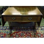 A Mahogany Sofa Style Telephone Table, Raised on scroll supports with castors, 52cm high, 106cm