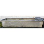 A Tin Water Trough/Planter, 43cm high, 185cm wide