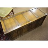 An Oak Blanket Chest, With a hinged top, 52cm high, 122cm wide, 48cm deep