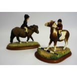 Two Border Fine Arts Figure Groups "First Time Out" and "Im so Stubborn", From the Hay Days range,