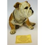 A Large Figure of Buster the British Bulldog by Brooks & Bentley, 30cm high, with certificate of