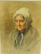 Henry Wright Kerr RSA, RSW (Scottish 1857-1936) "The White Mutch" Watercolour, signed lower right,