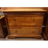 A Willis & Gambier Louis Phillipe Style Cherry Wood Chest of Drawers, With three long drawers,