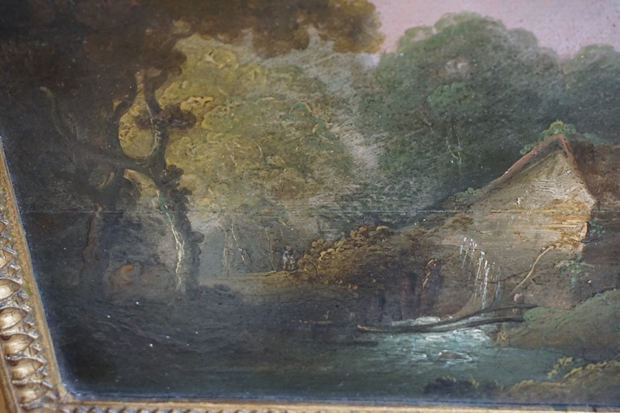 British School 19th Century "Cottage Landscape Scenes" Oil on Board, A pair, unsigned, 17 x 22. - Image 3 of 15