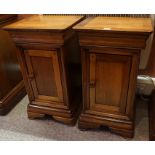 A Pair of Willis & Gambier Louis Phillipe Style Cherry Wood Bedside Cabinets, With a door