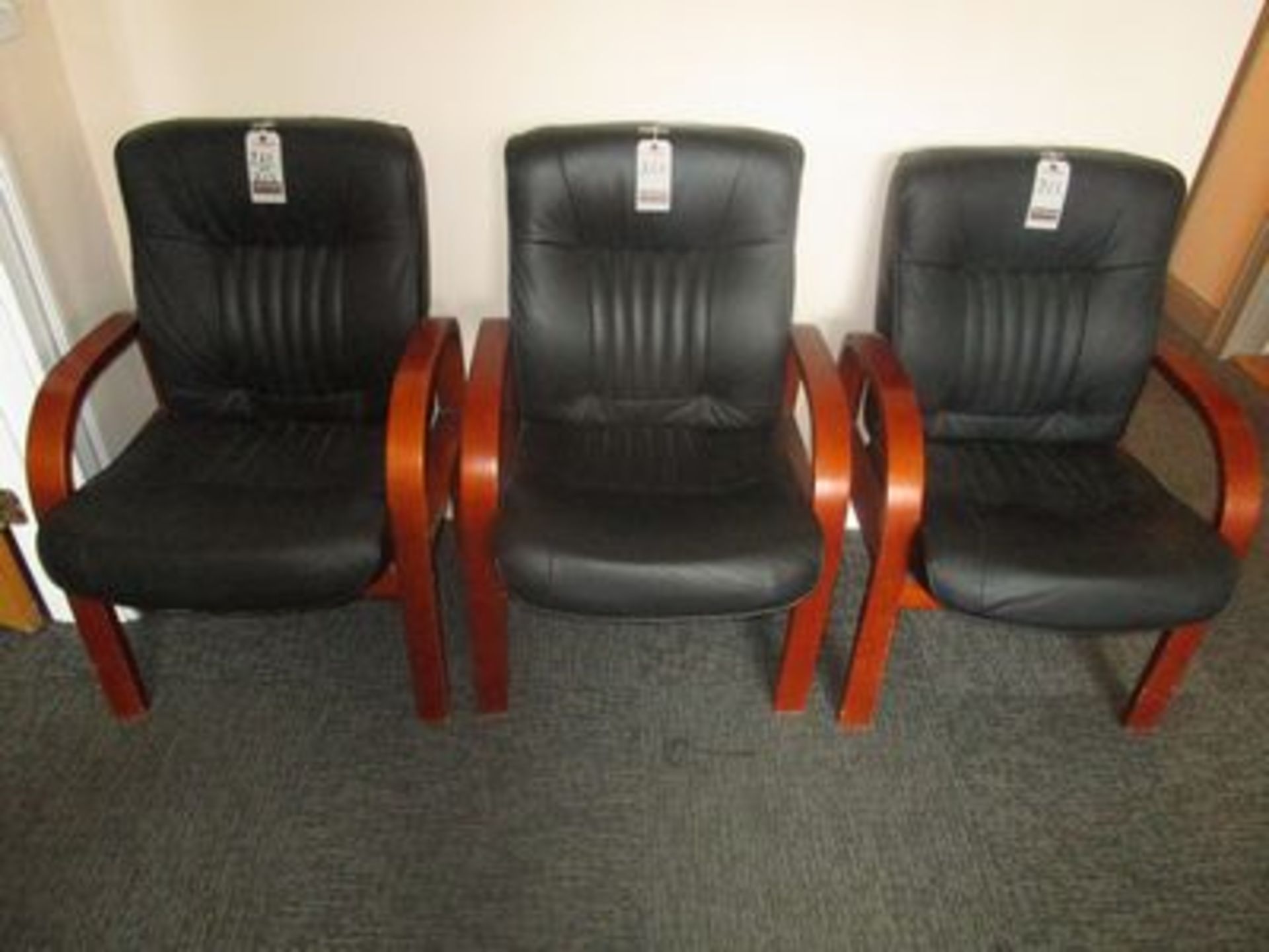 LEATHER & WOOD ARM CHAIR