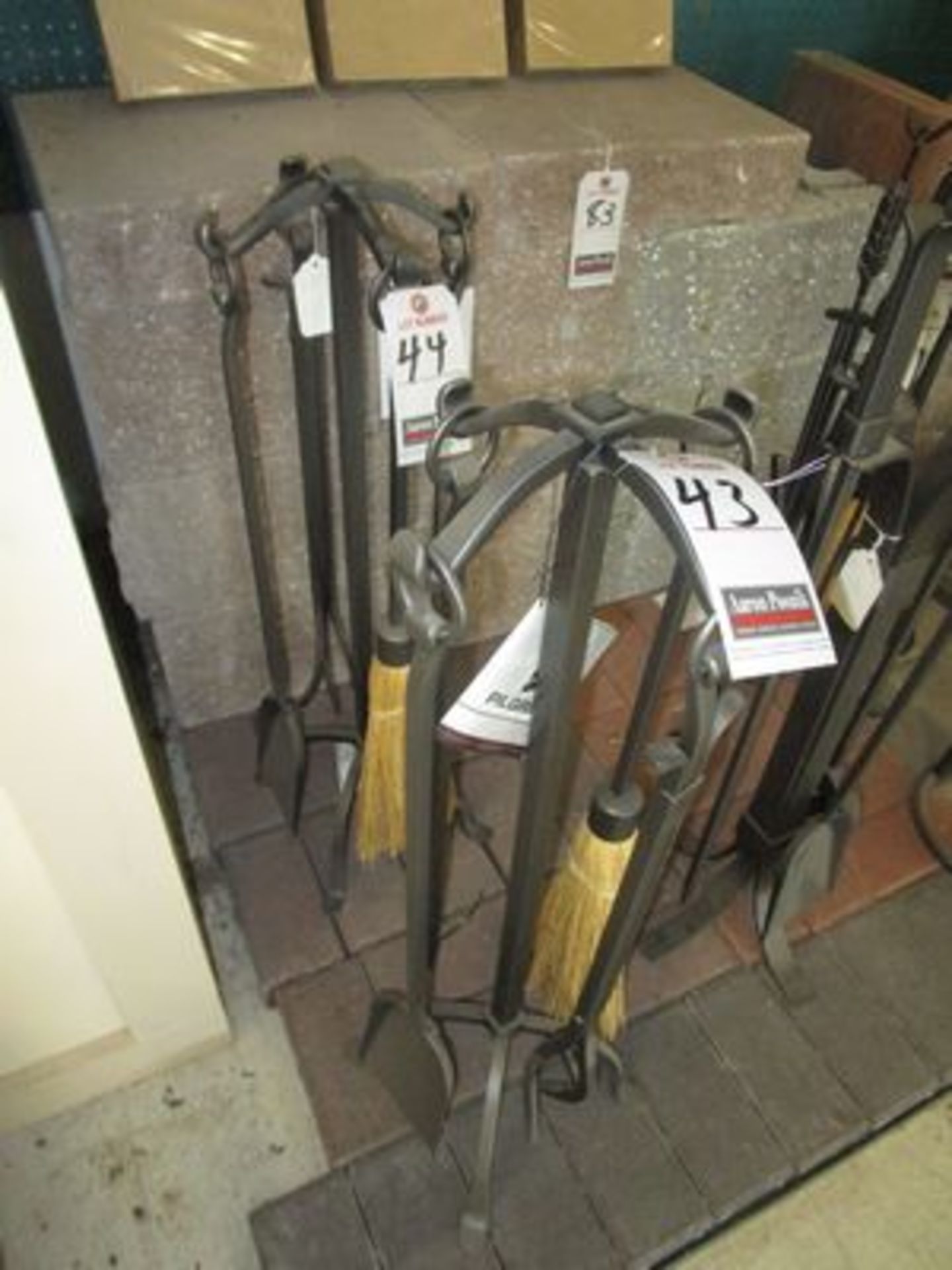 WROUGHT IRON FIREPLACE TOOL SET