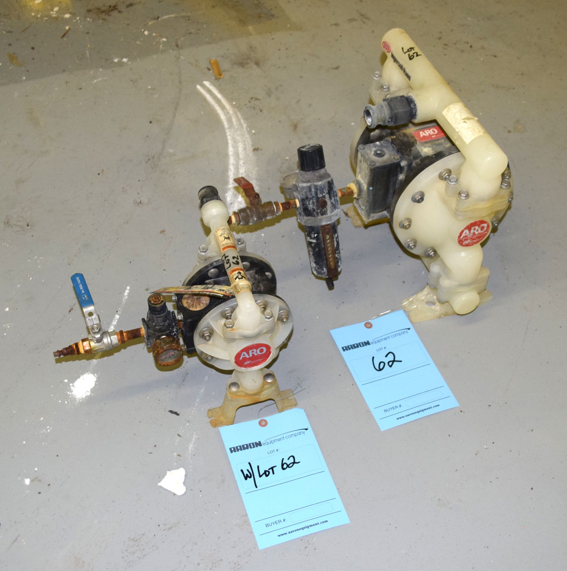 Lot of (2) ARO Polypropylene Air Operated Diaphragm Pumps.