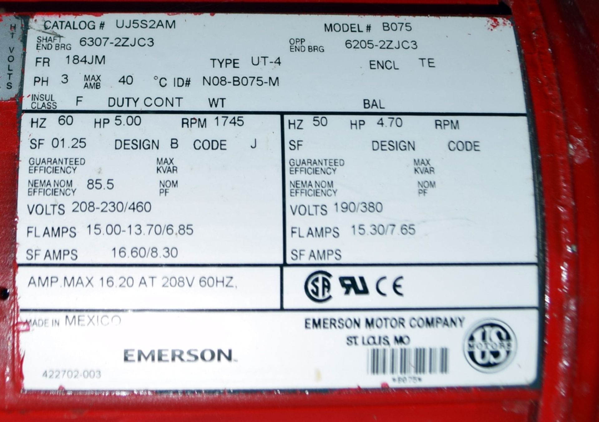 Bell & Gossett ITT Industries Carbon Steel Pump, Size 80. Rated 75 GPM at 80' head. Driven by a 5hp, - Image 3 of 4