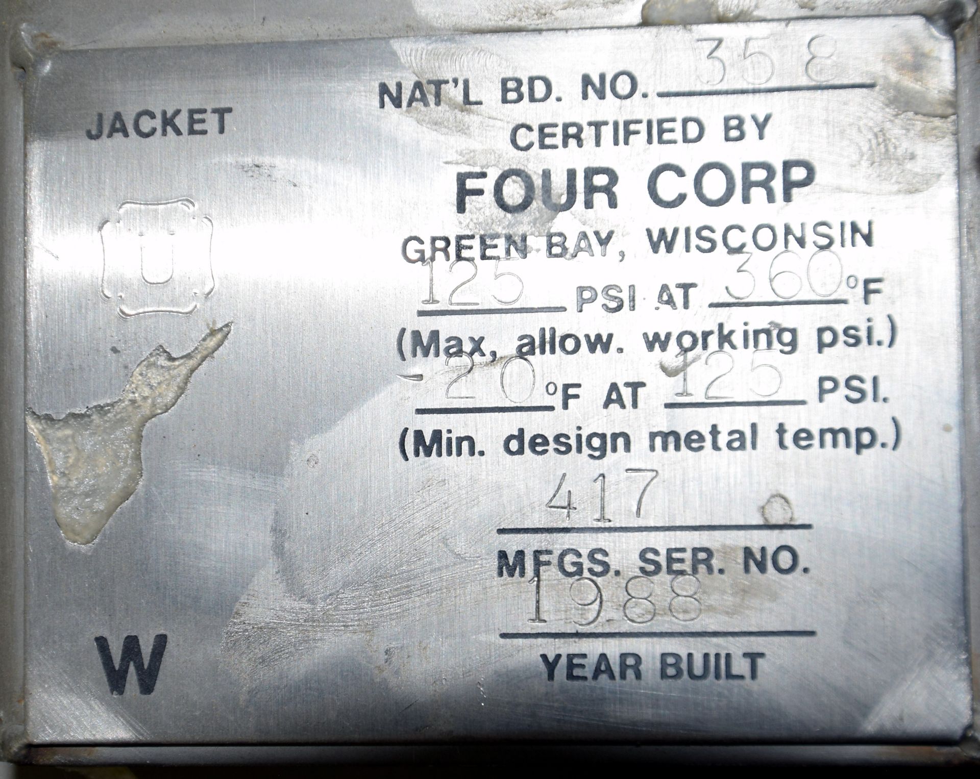 Four Corp Stainless Steel Tank - Image 8 of 8