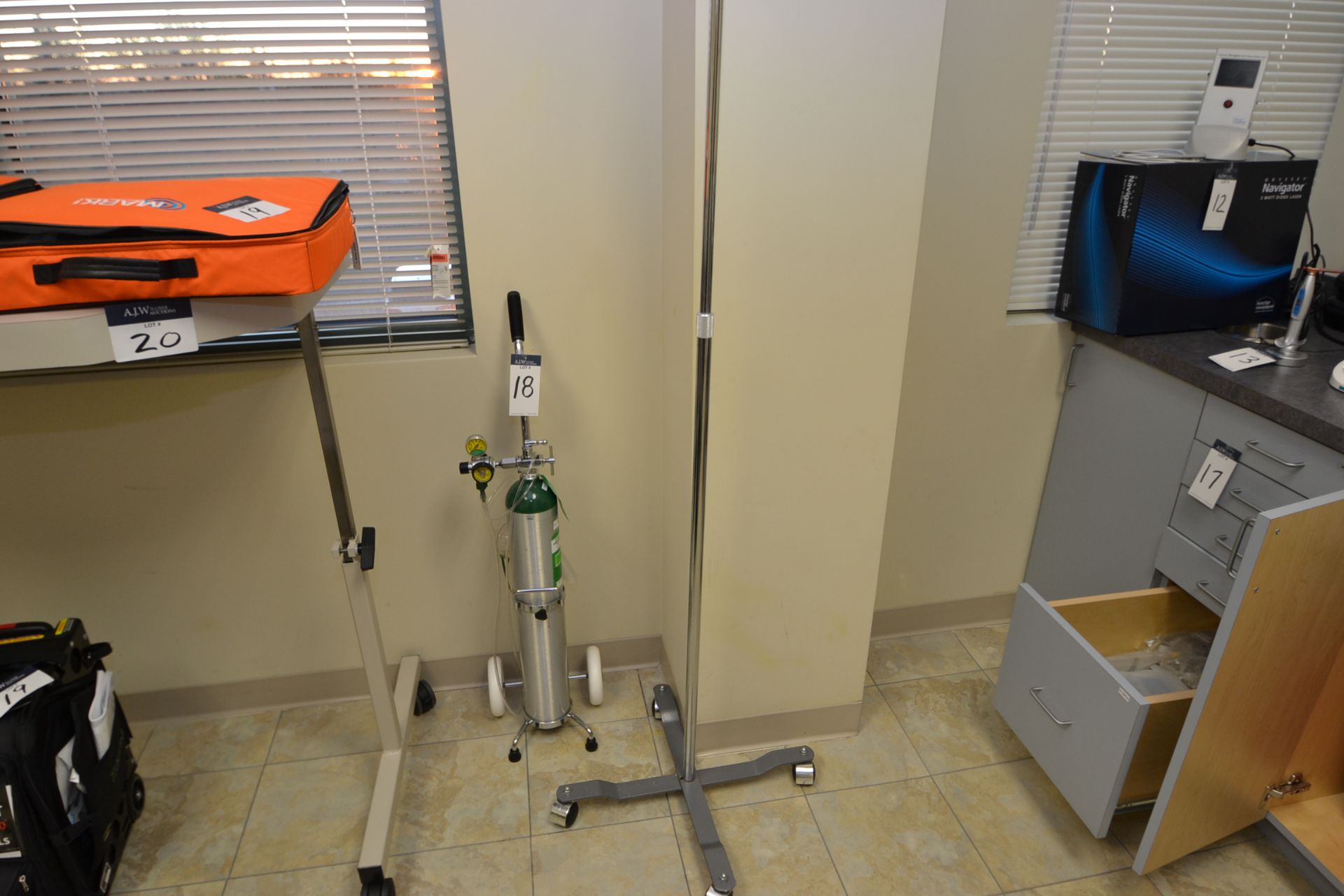 Portable IV Stand & Oxy Cylinder Cart