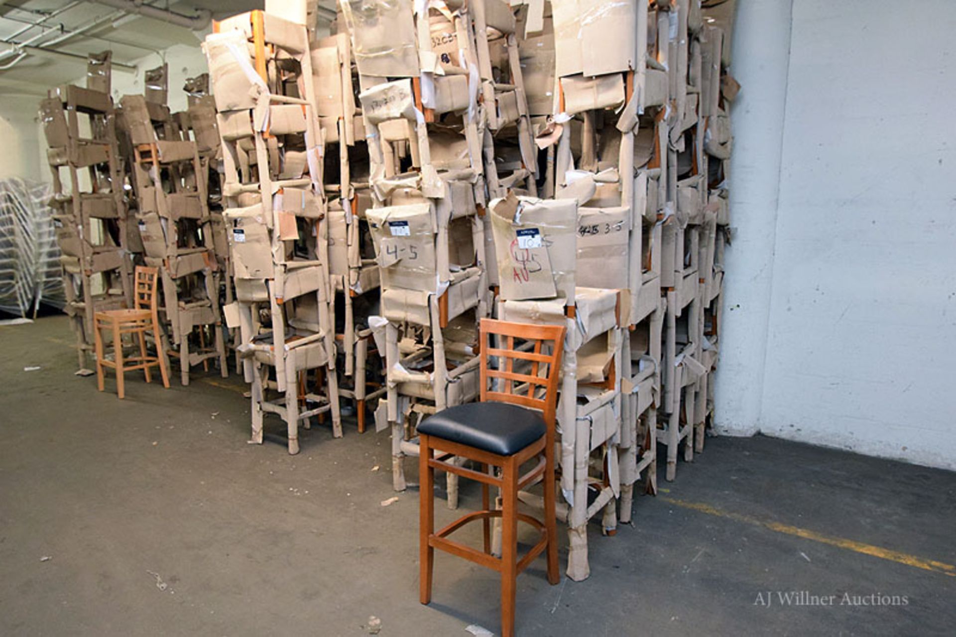 Lattice Back Beechwood Commercial Bar Stools w/ Black Upholstered Seat