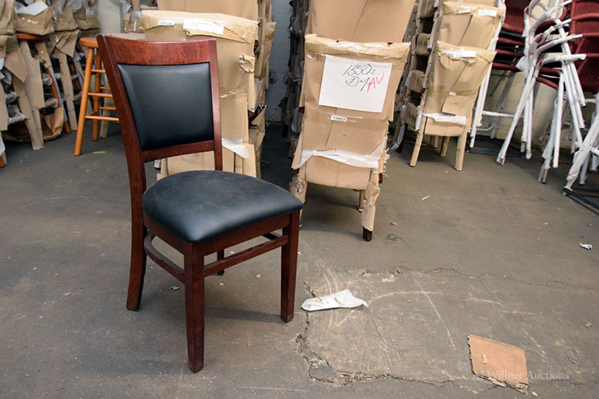 Dark Mahogany Beechwood Upholstered Chairs