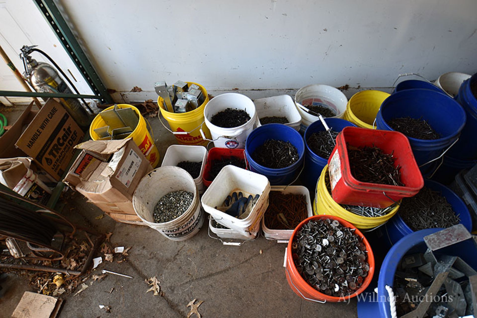 Contents Under 1 Sections of Pallet Racking (Nails, Shims, Brackets, Etc.) - Image 2 of 2