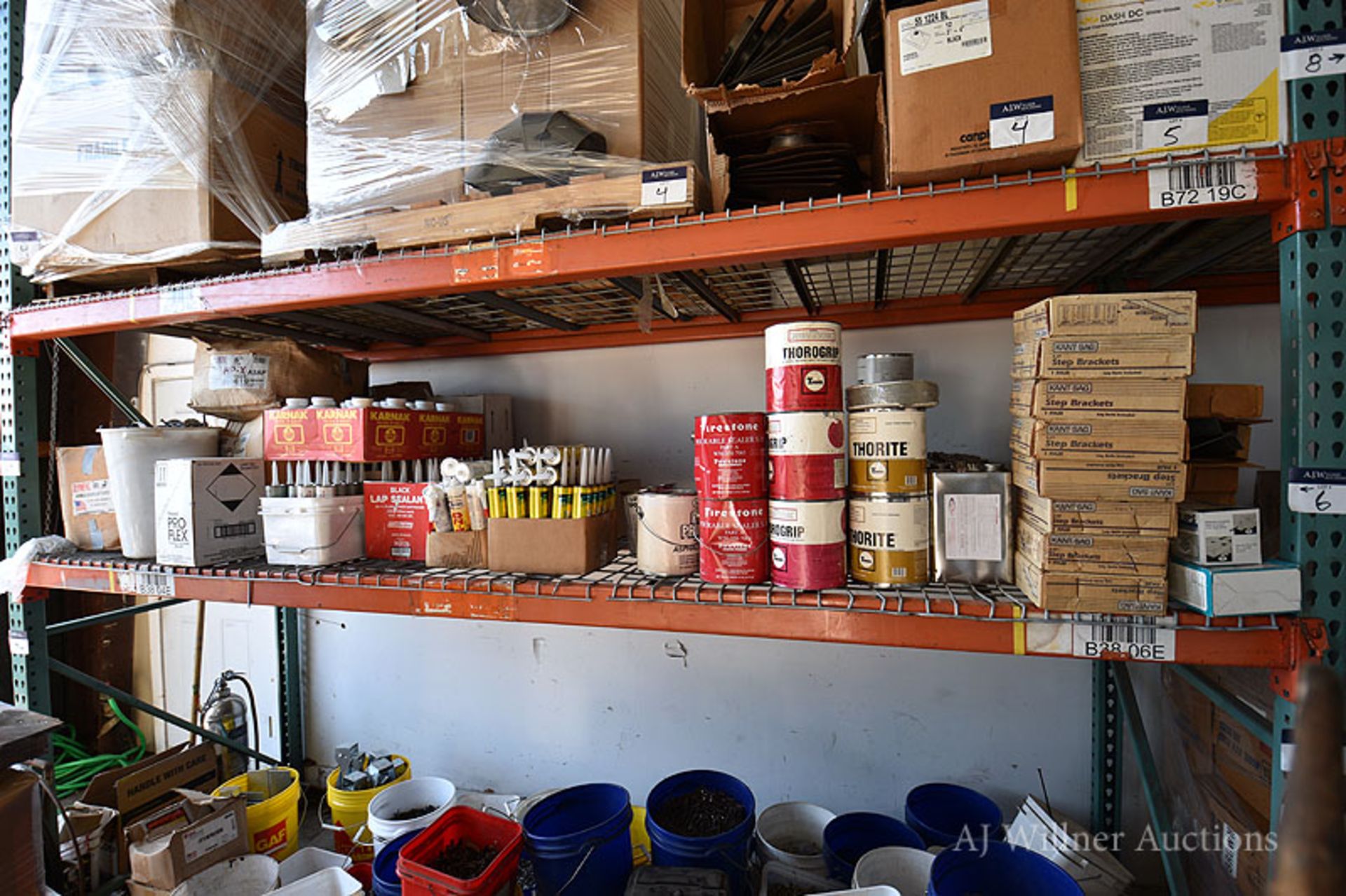 Contents of 1 Shelf (Adhesives, Nails & Step Brackets)