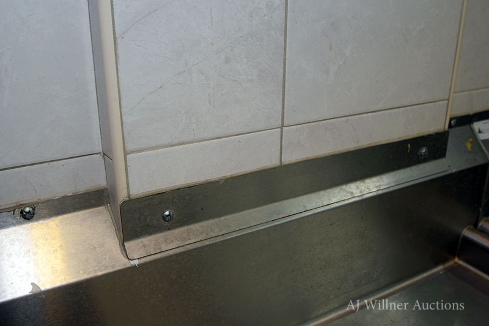 Triple Well Stainless Steel Sink w/ Right Side Drainboard & 2 Faucets - Image 2 of 2