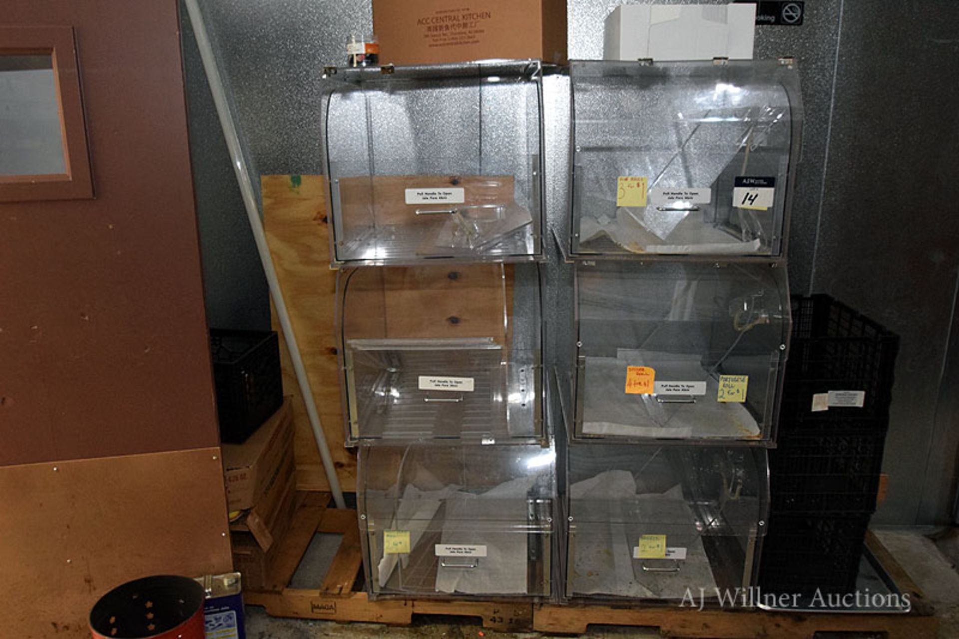 3-Tier Lucite Bread Merchandising Cabinets